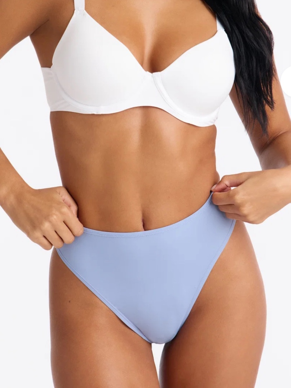 Fashion Nova Light Blue High Cut Bikini Panty